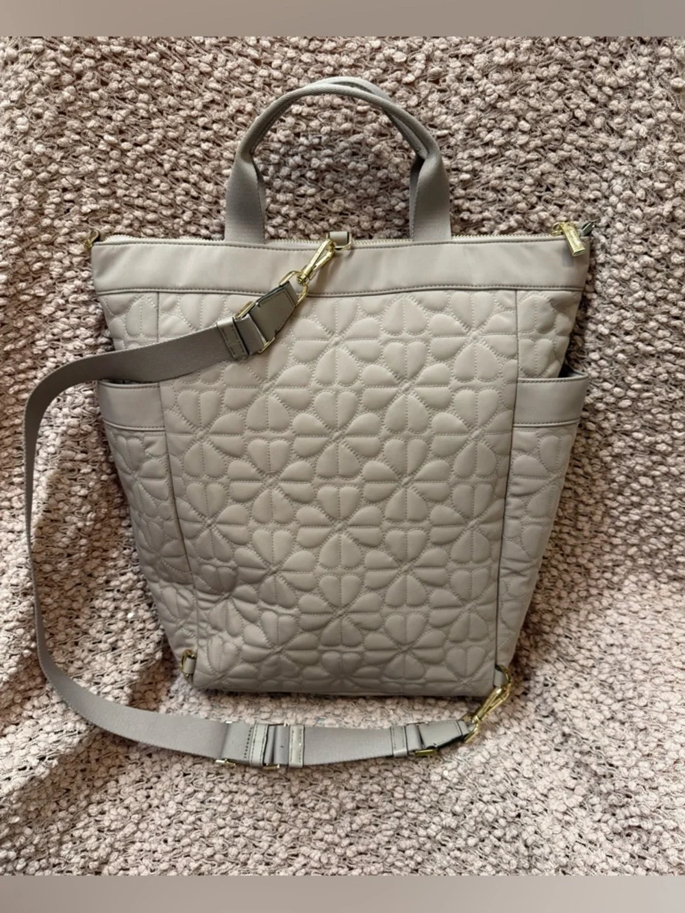 Kate Spade Greige Quilted Backpack - Picture 7 of 15